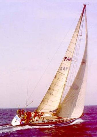 Centurion 47 sailboat under sail