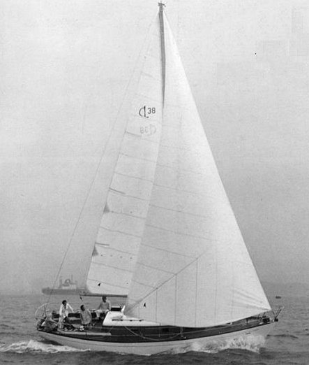 Cheoy lee 38 sailboat under sail