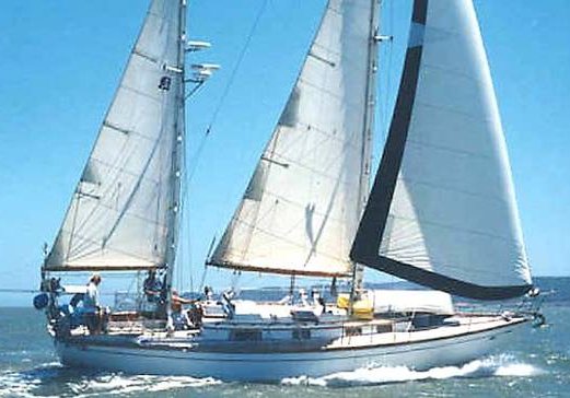 Cheoy lee 41 sailboat under sail
