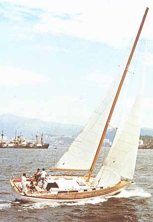 Cheoy lee 44 sailboat under sail