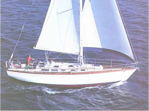 Pedrick 41 cheoy lee sailboat under sail