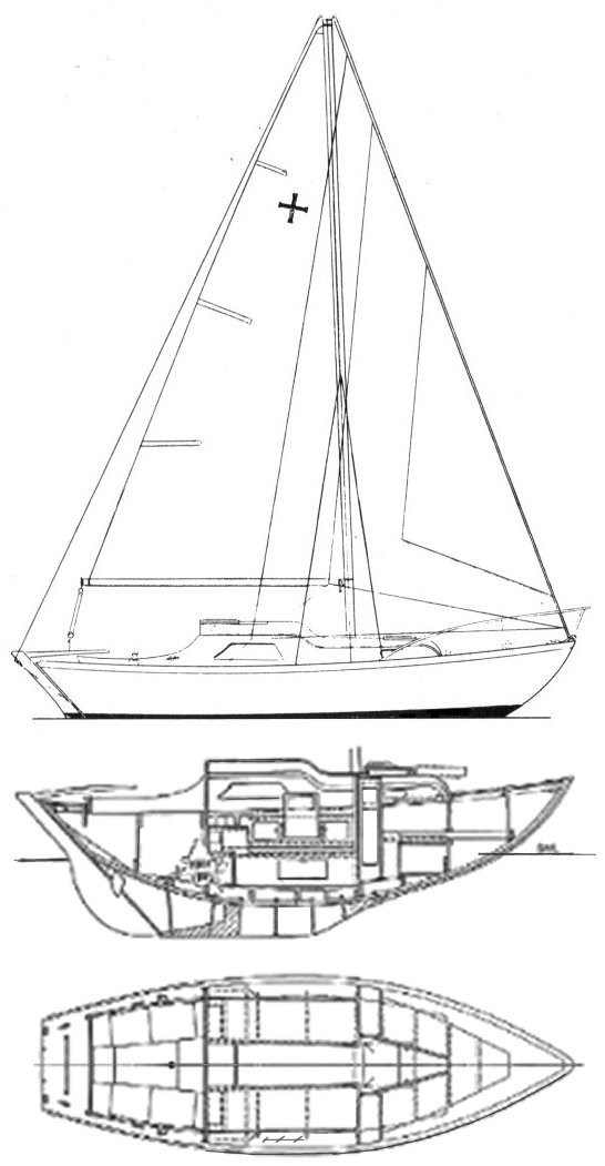 Caravel 25 cheverton sailboat under sail