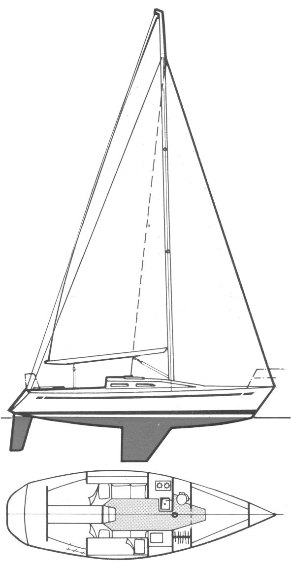 Choate 30 sailboat under sail