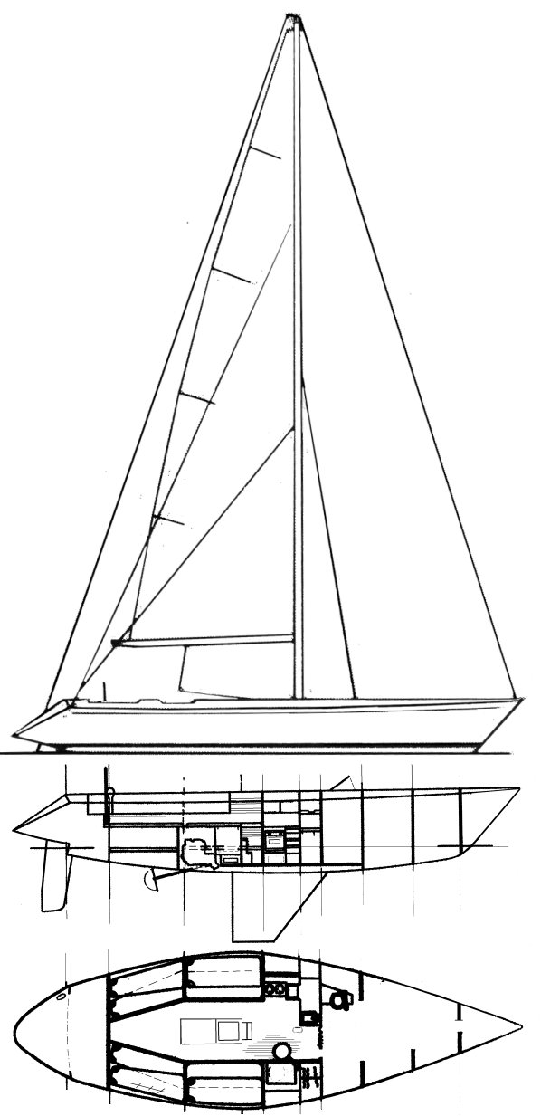 Choate 44 sailboat under sail