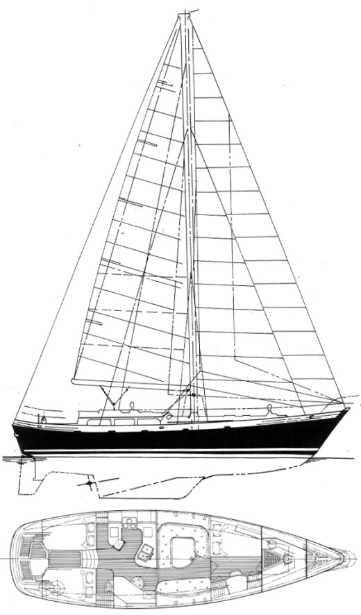 Christina 43 hans christian sailboat under sail