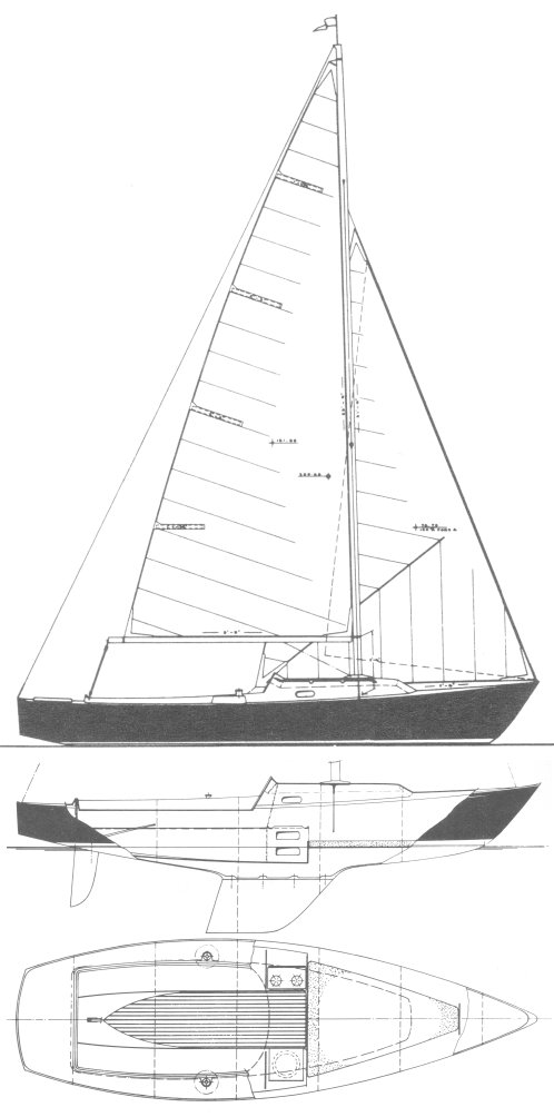 Classic 22 Grampian sailboat under sail