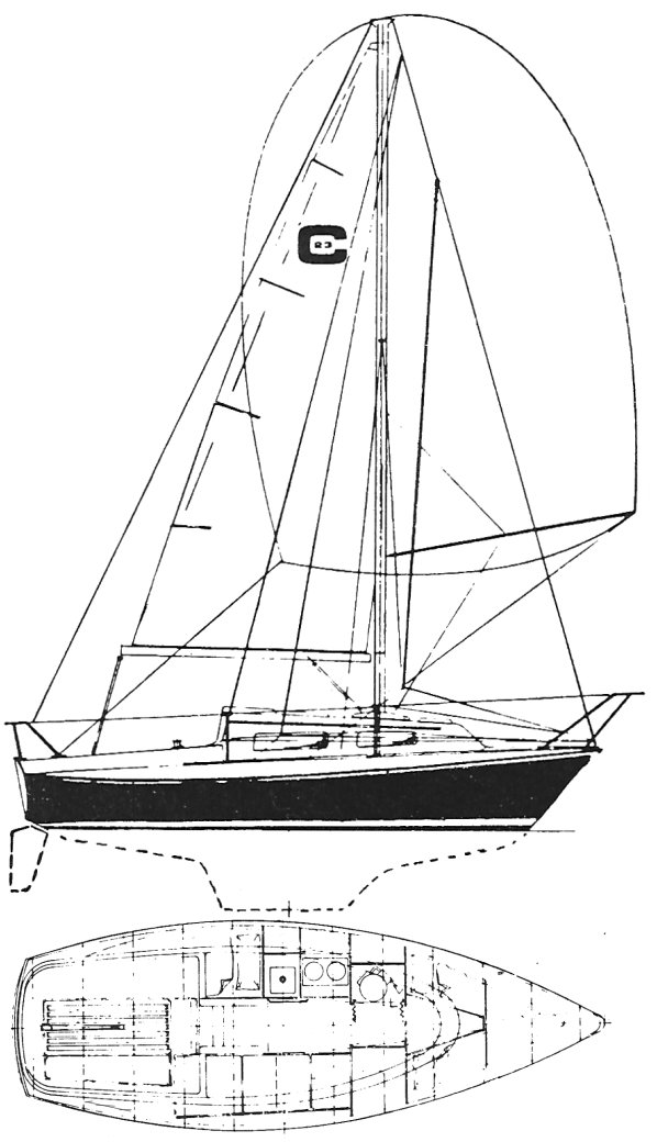Clipper 23 mcgruer sailboat under sail
