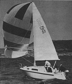 Clipper marine 23 sailboat under sail
