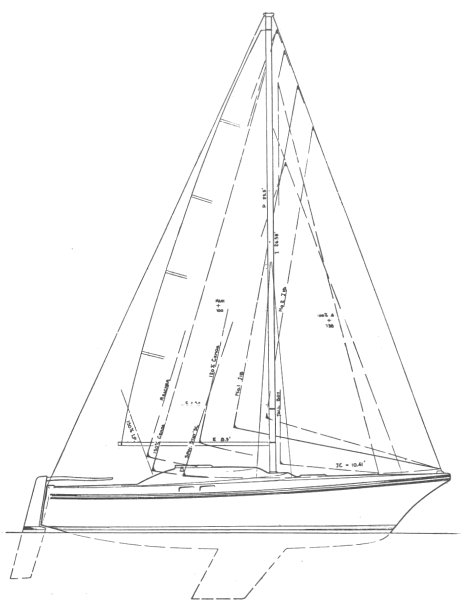 Clipper marine 14 ton sailboat under sail