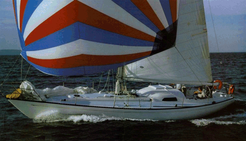 Cole 43 sailboat under sail