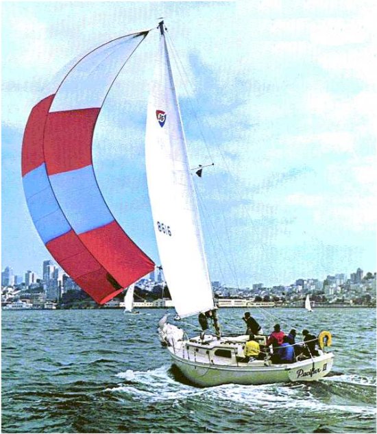 Columbia 36 sailboat under sail