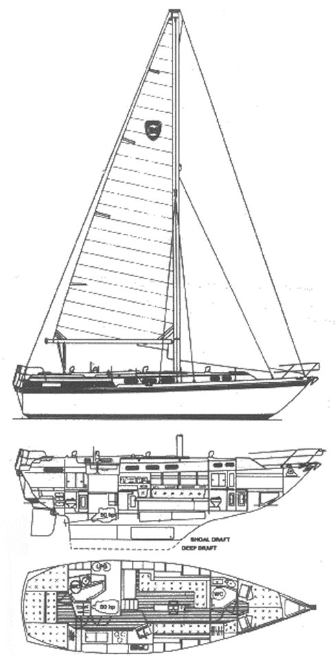 Columbia 118 sailboat under sail