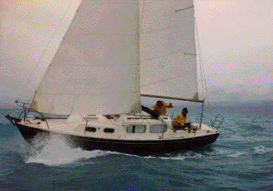 Columbia 26 sailboat under sail