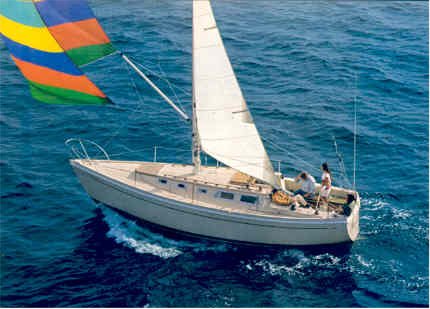 Columbia 30 sailboat under sail