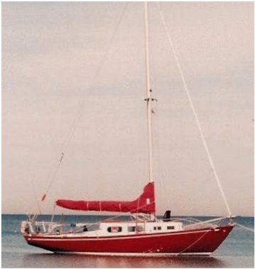 Columbia 33 caribbean sailboat under sail