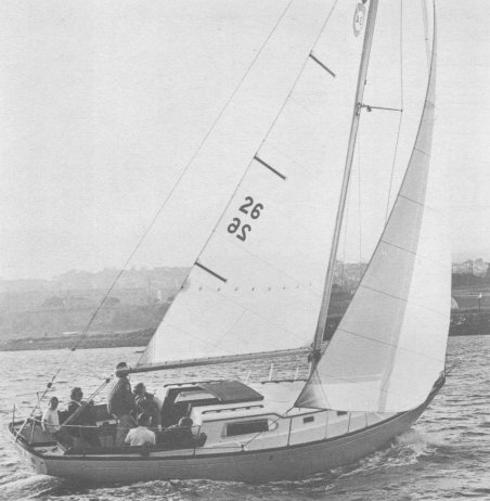 Columbia 34 sailboat under sail