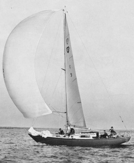 Columbia 38 sailboat under sail