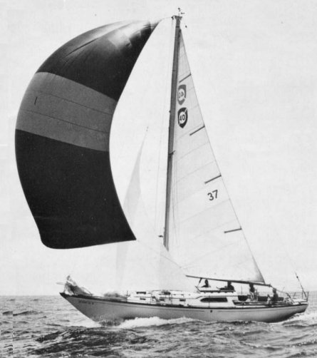Columbia 40 sailboat under sail