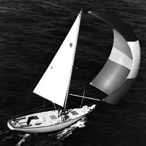 Columbia 43 sailboat under sail