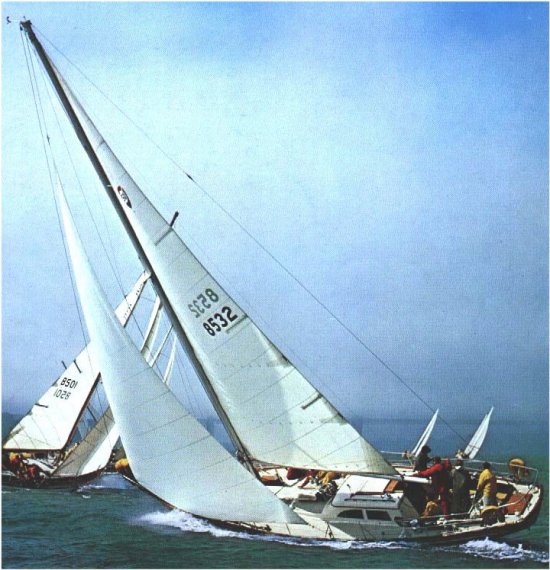 Columbia 50 sailboat under sail