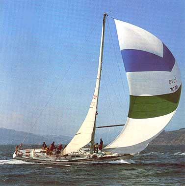 Columbia 57 sailboat under sail