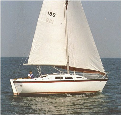Columbia 76 sailboat under sail