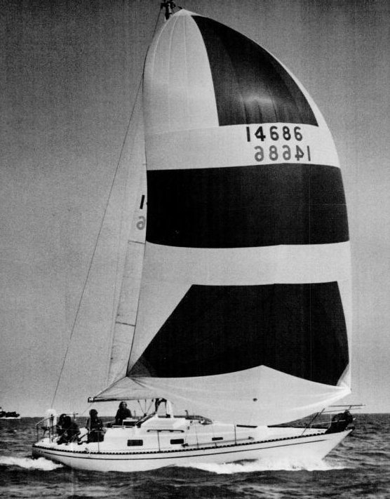 Columbia 96 sailboat under sail