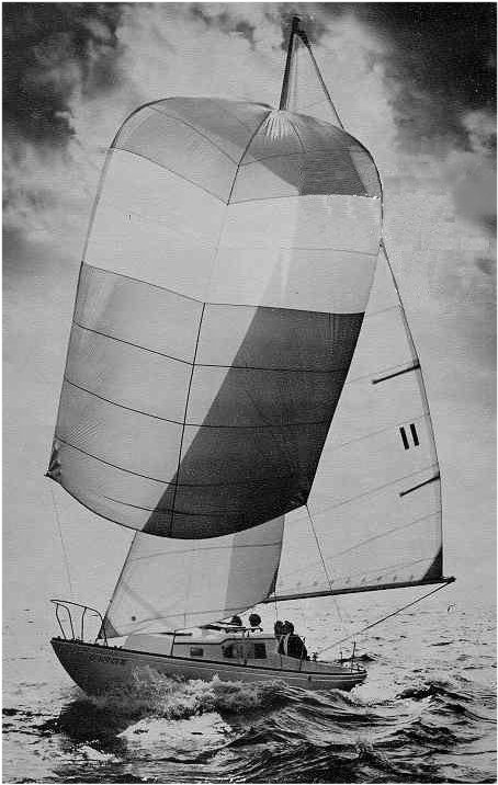 Columbia sabre sailboat under sail