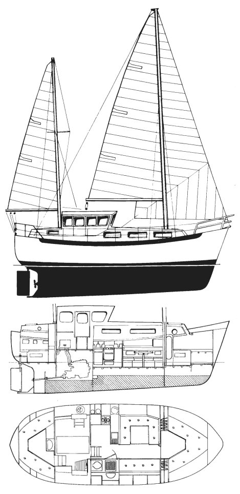 Watson 345 colvic sailboat under sail