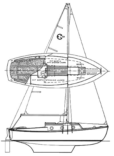 Com pac 23 mk 2 sailboat under sail