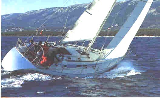 Comet 12 sailboat under sail