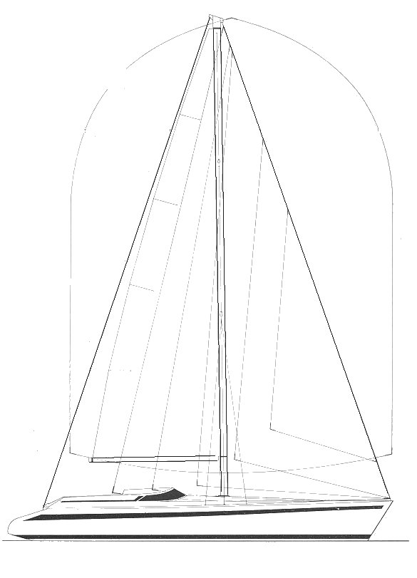 Comet 13 sailboat under sail