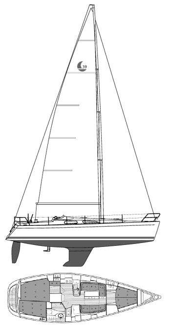 Comfortina 39 sailboat under sail