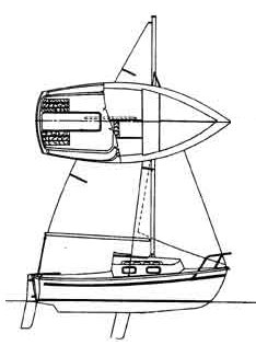 Commodore 17 sailboat under sail