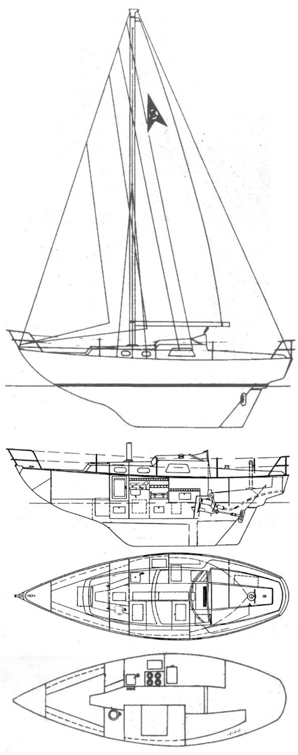 Compass 29 sailboat under sail