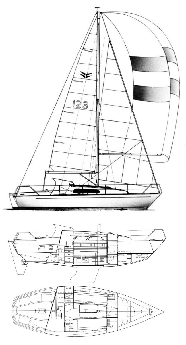 Compis 28 sailboat under sail