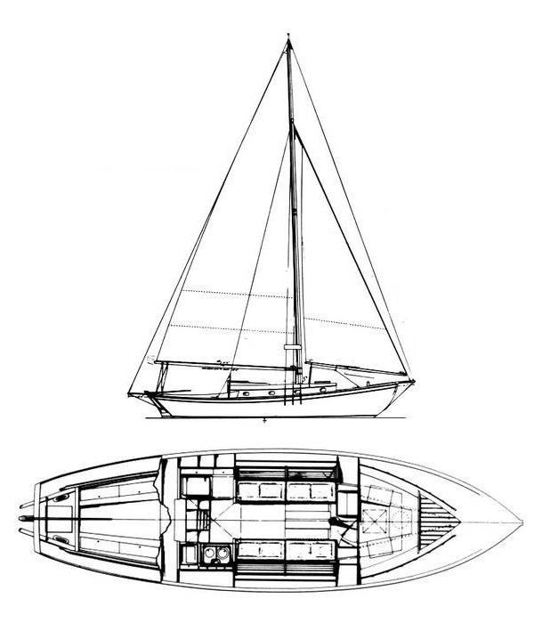 Concordia 25 sailboat under sail