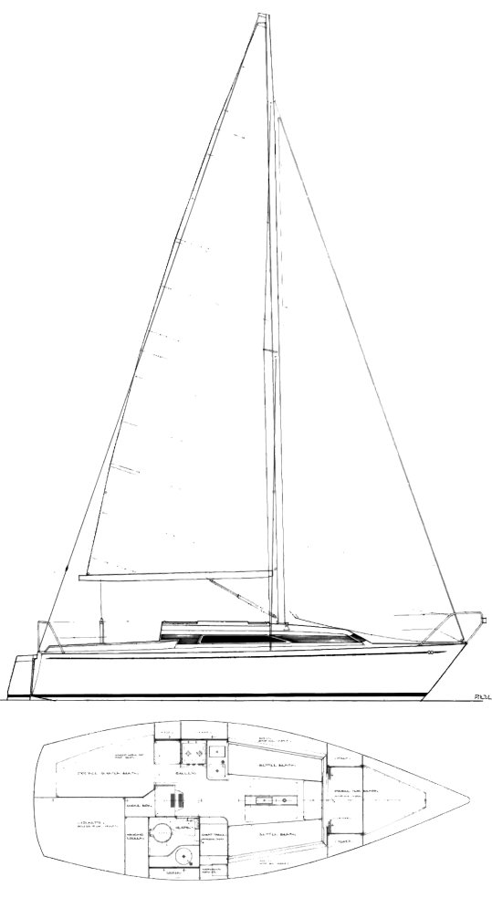 Contessa 27 sailboat under sail