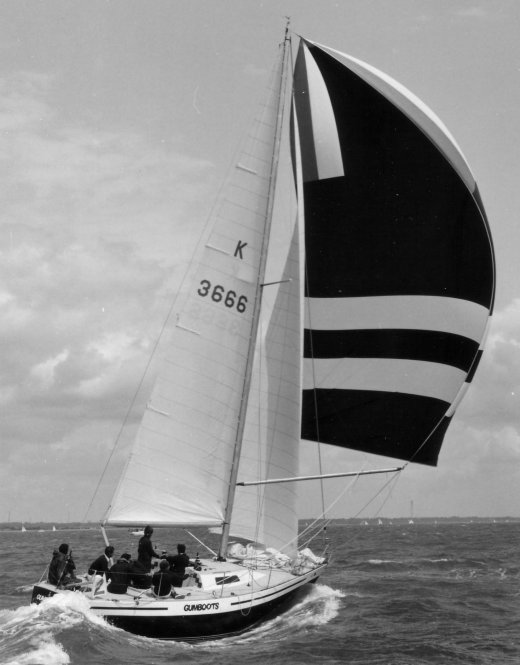 Contessa 35 sailboat under sail