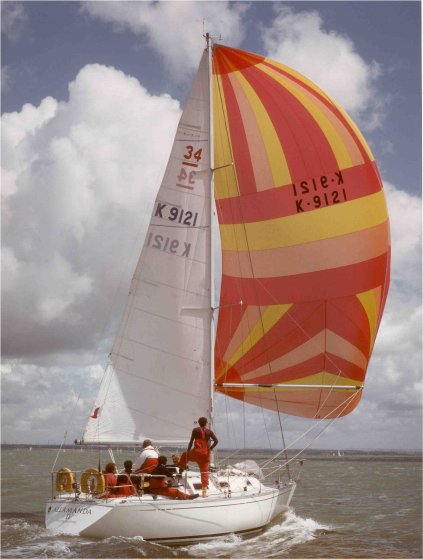 Ood 34 contessa sailboat under sail
