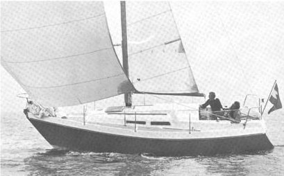 Contest 28 sailboat under sail