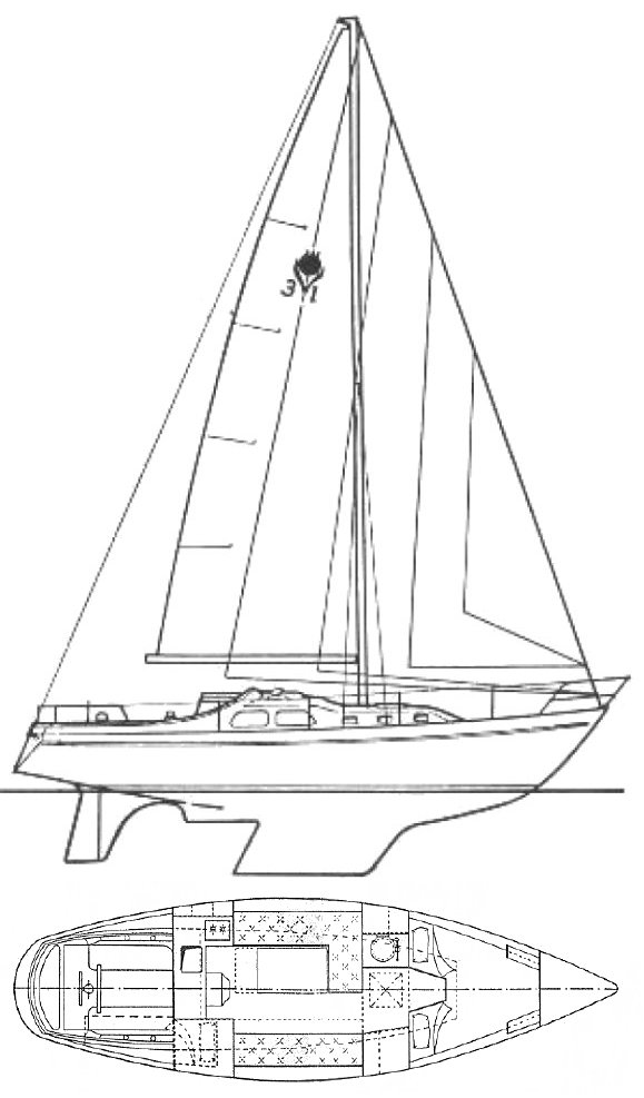 Contest 31 sailboat under sail