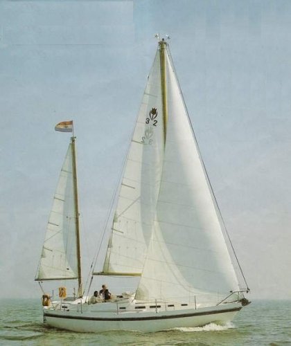 Contest 32 cs sailboat under sail
