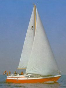 Contest 34 sailboat under sail
