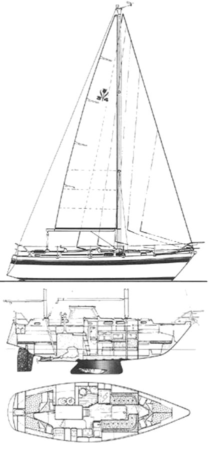 Contest 34s sailboat under sail