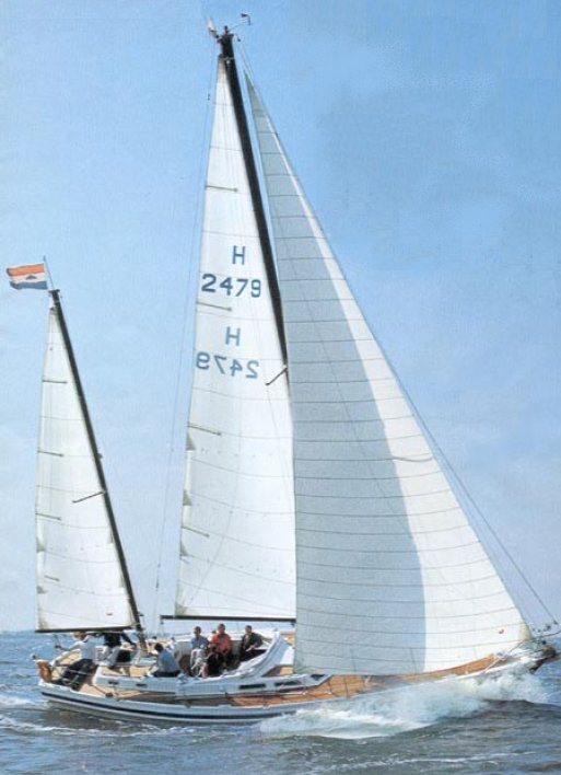 Contest 42 sailboat under sail