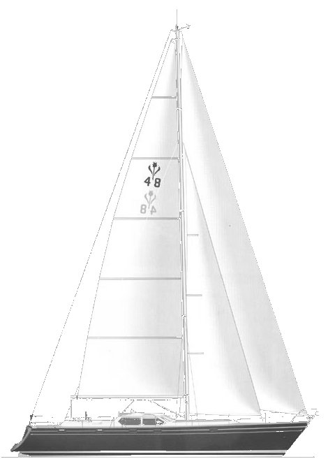 Contest 48cs sailboat under sail