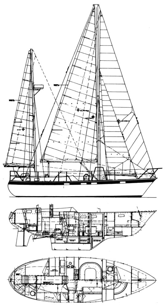 Corbin 39 cc sailboat under sail