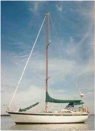 Corbin 39 sailboat under sail