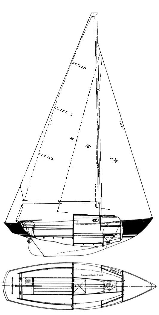 Corinthian 19 alberg sailboat under sail